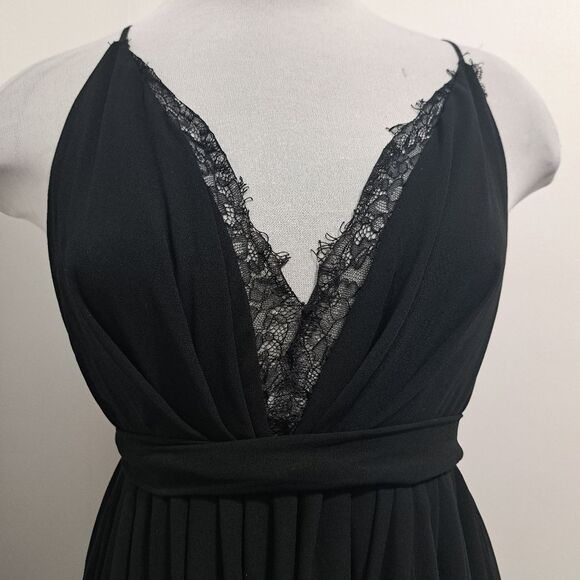 Michael Costello X Revolve Justin Plunging Neckline Sexy Boho Goth Maxi Gown Sm - Picture 11 of 15